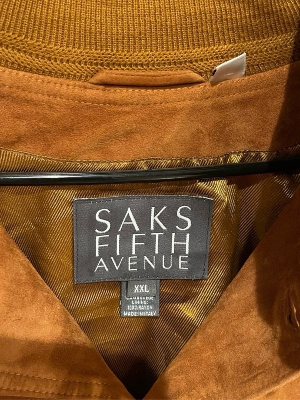 Saks Fifth Avenue Men's Suede Bomber Jacket in Tan - Picture 2 of 4